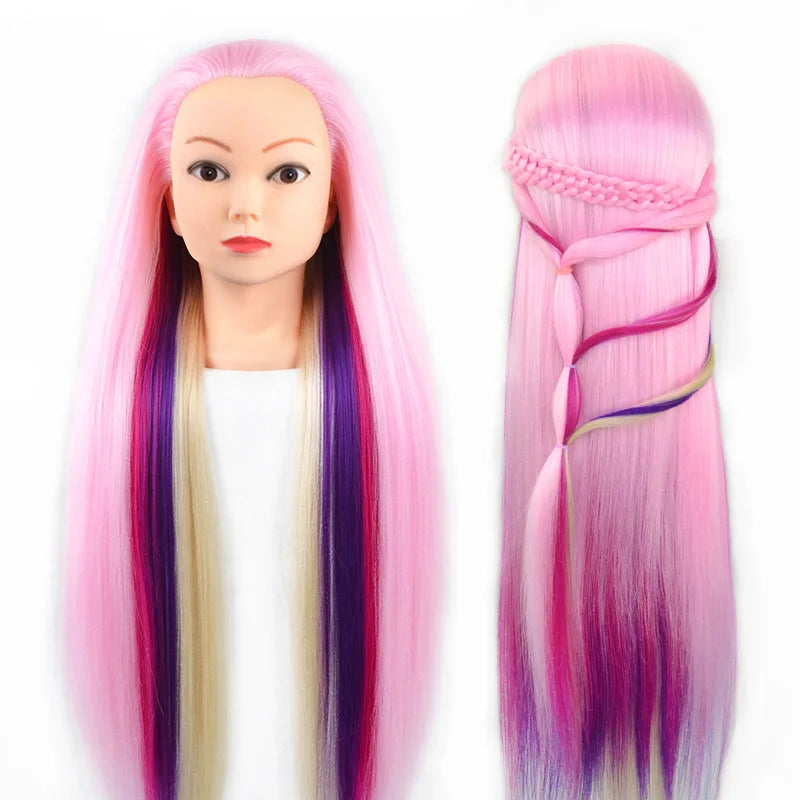Long Hair Styling head For Hairstyle ProfessionaTraining Head Kit Mannequin Head Styling ToPractice Hot Curl lron Straighten