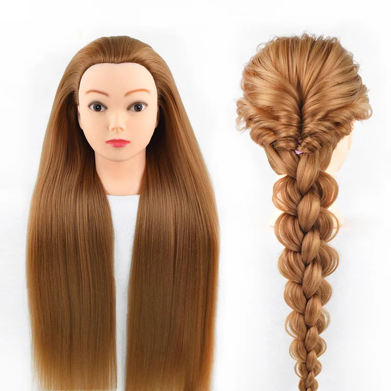 Long Hair Styling head For Hairstyle ProfessionaTraining Head Kit Mannequin Head Styling ToPractice Hot Curl lron Straighten