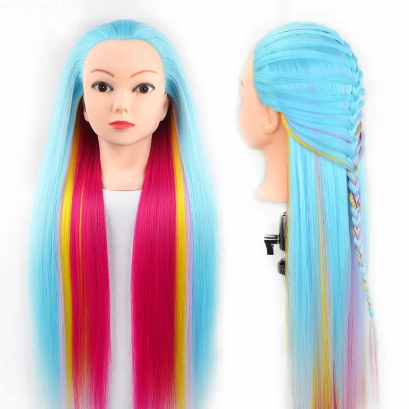 Long Hair Styling head For Hairstyle ProfessionaTraining Head Kit Mannequin Head Styling ToPractice Hot Curl lron Straighten