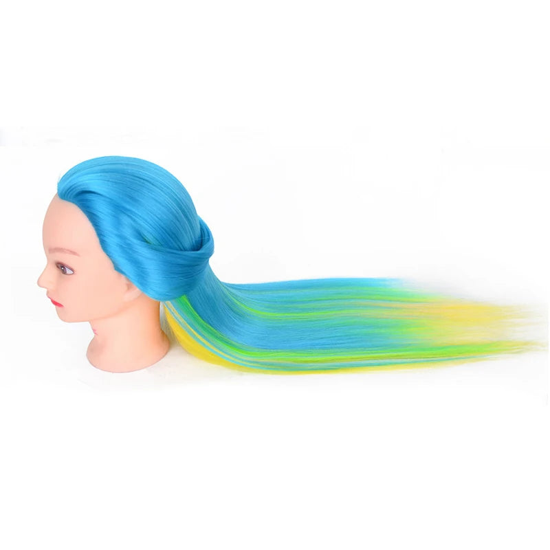 Long Hair Styling head For Hairstyle ProfessionaTraining Head Kit Mannequin Head Styling ToPractice Hot Curl lron Straighten