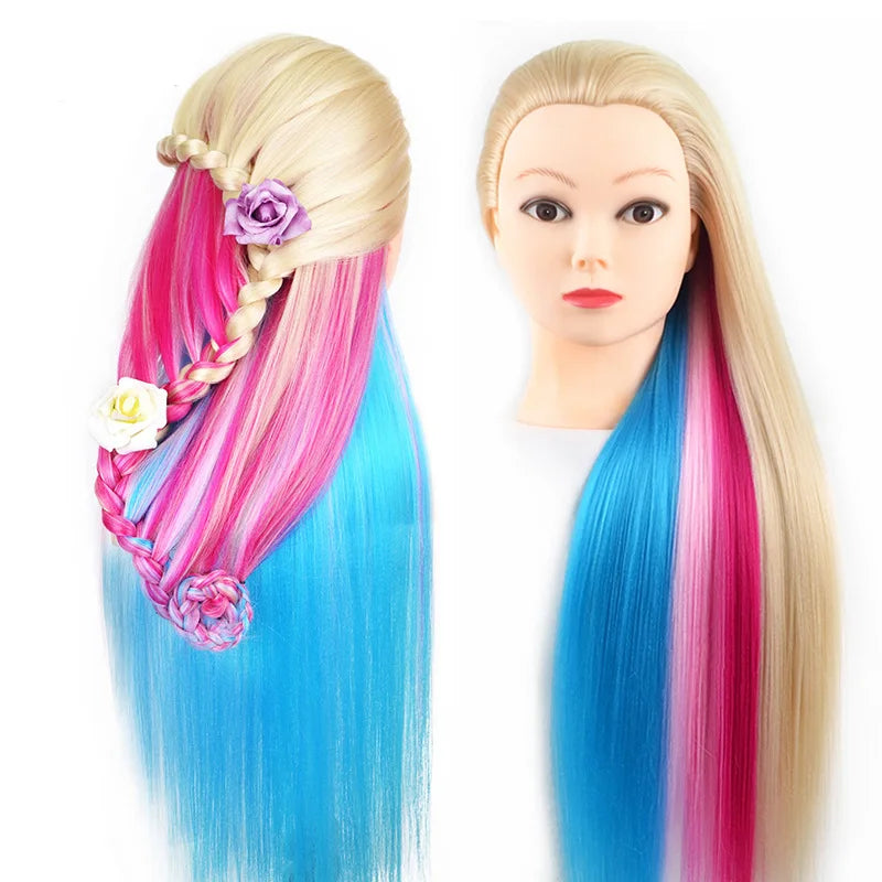 Long Hair Styling head For Hairstyle ProfessionaTraining Head Kit Mannequin Head Styling ToPractice Hot Curl lron Straighten