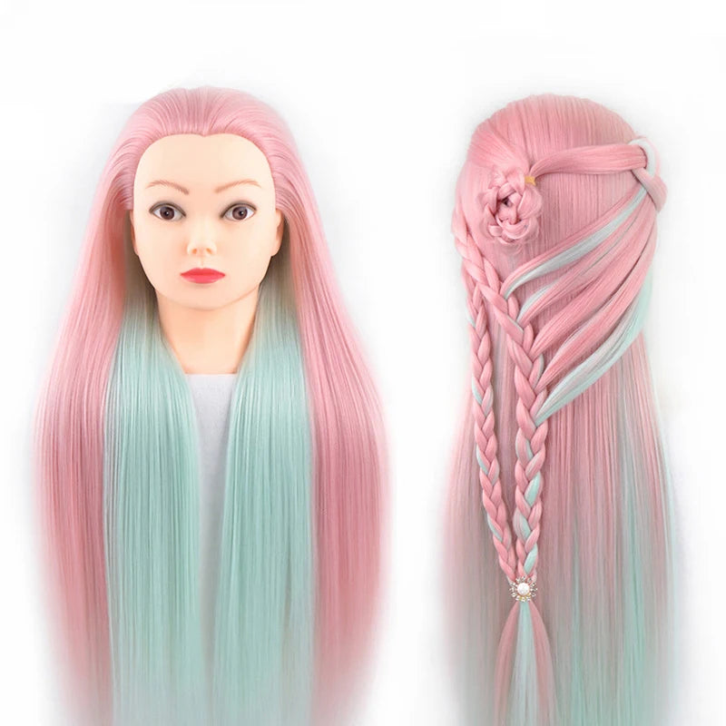 Long Hair Styling head For Hairstyle ProfessionaTraining Head Kit Mannequin Head Styling ToPractice Hot Curl lron Straighten