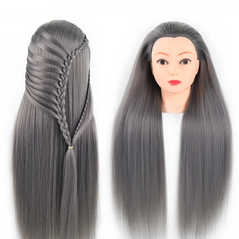 Long Hair Styling head For Hairstyle ProfessionaTraining Head Kit Mannequin Head Styling ToPractice Hot Curl lron Straighten