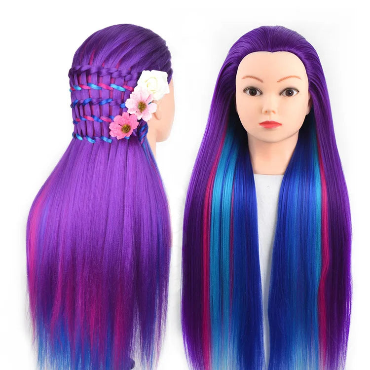 Long Hair Styling head For Hairstyle ProfessionaTraining Head Kit Mannequin Head Styling ToPractice Hot Curl lron Straighten