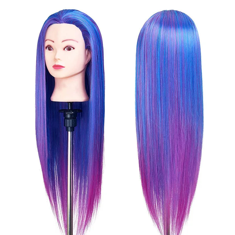 Long Hair Styling head For Hairstyle ProfessionaTraining Head Kit Mannequin Head Styling ToPractice Hot Curl lron Straighten