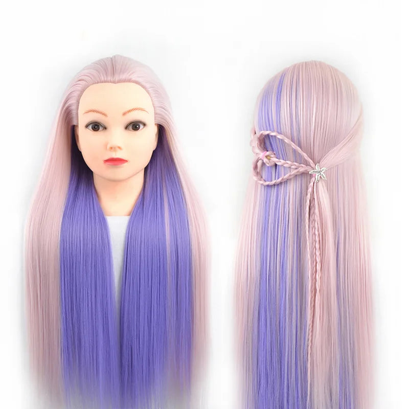 Long Hair Styling head For Hairstyle ProfessionaTraining Head Kit Mannequin Head Styling ToPractice Hot Curl lron Straighten