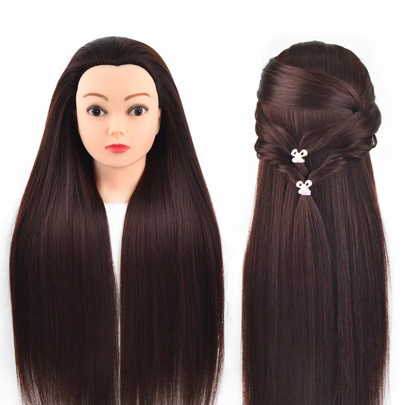 Long Hair Styling head For Hairstyle ProfessionaTraining Head Kit Mannequin Head Styling ToPractice Hot Curl lron Straighten