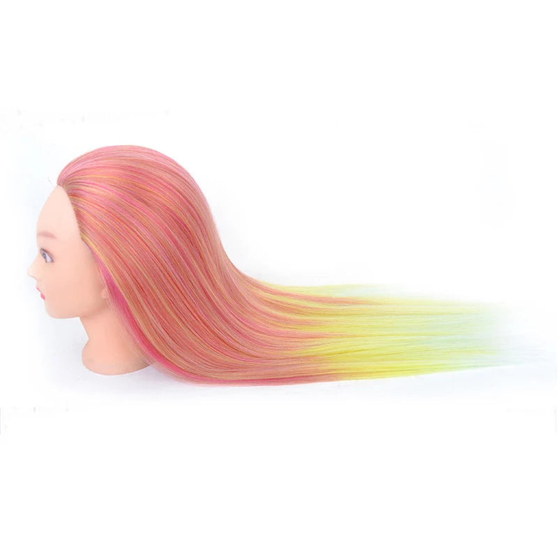 Long Hair Styling head For Hairstyle ProfessionaTraining Head Kit Mannequin Head Styling ToPractice Hot Curl lron Straighten