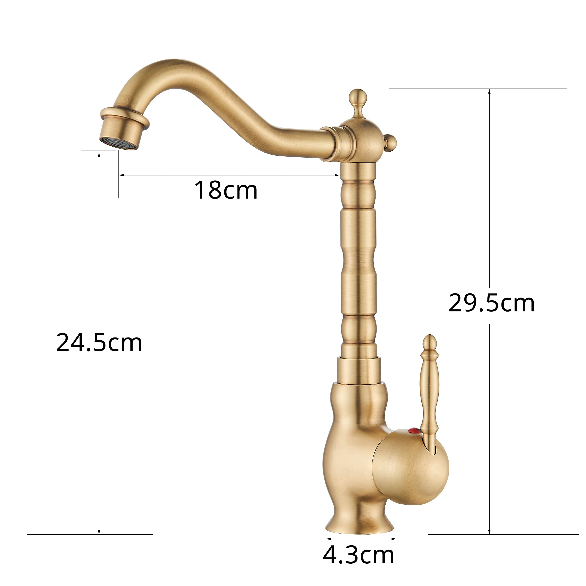 Kitchen Sink Faucets Antique Brass Single Handle Kitchen Basin Faucets Deck Mounted Hot & Cold Water Mixer Basin Sink Taps