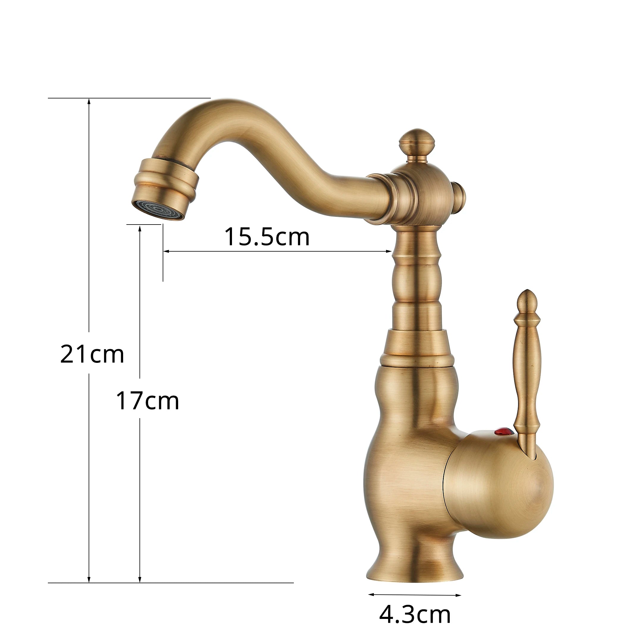 Kitchen Sink Faucets Antique Brass Single Handle Kitchen Basin Faucets Deck Mounted Hot & Cold Water Mixer Basin Sink Taps