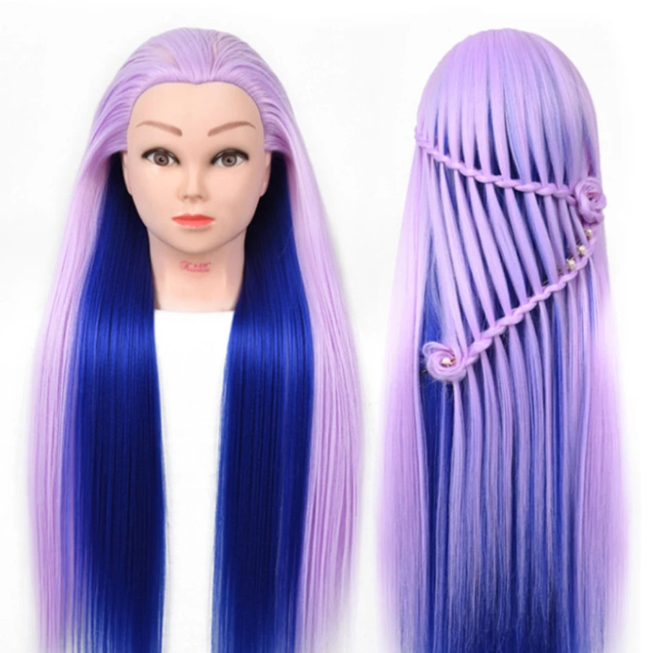 Long Hair Styling head For Hairstyle ProfessionaTraining Head Kit Mannequin Head Styling ToPractice Hot Curl lron Straighten