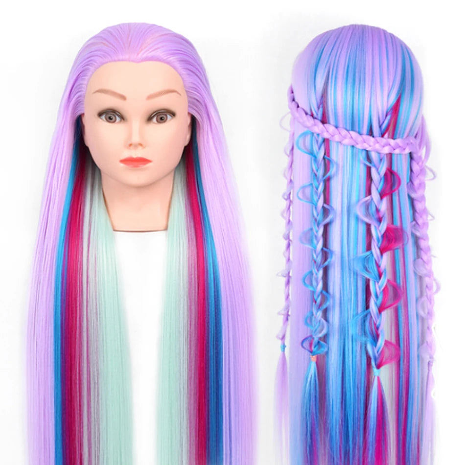 Long Hair Styling head For Hairstyle ProfessionaTraining Head Kit Mannequin Head Styling ToPractice Hot Curl lron Straighten