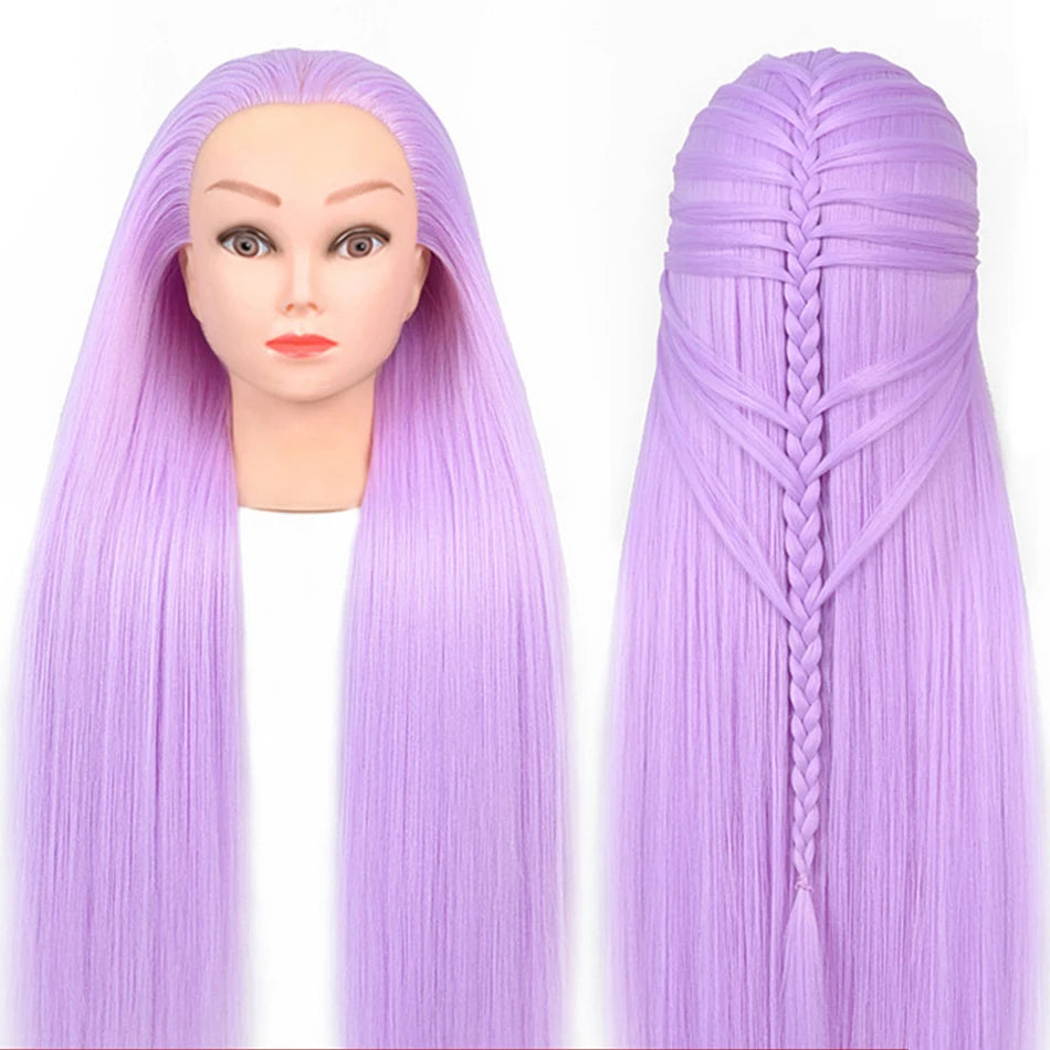 Long Hair Styling head For Hairstyle ProfessionaTraining Head Kit Mannequin Head Styling ToPractice Hot Curl lron Straighten