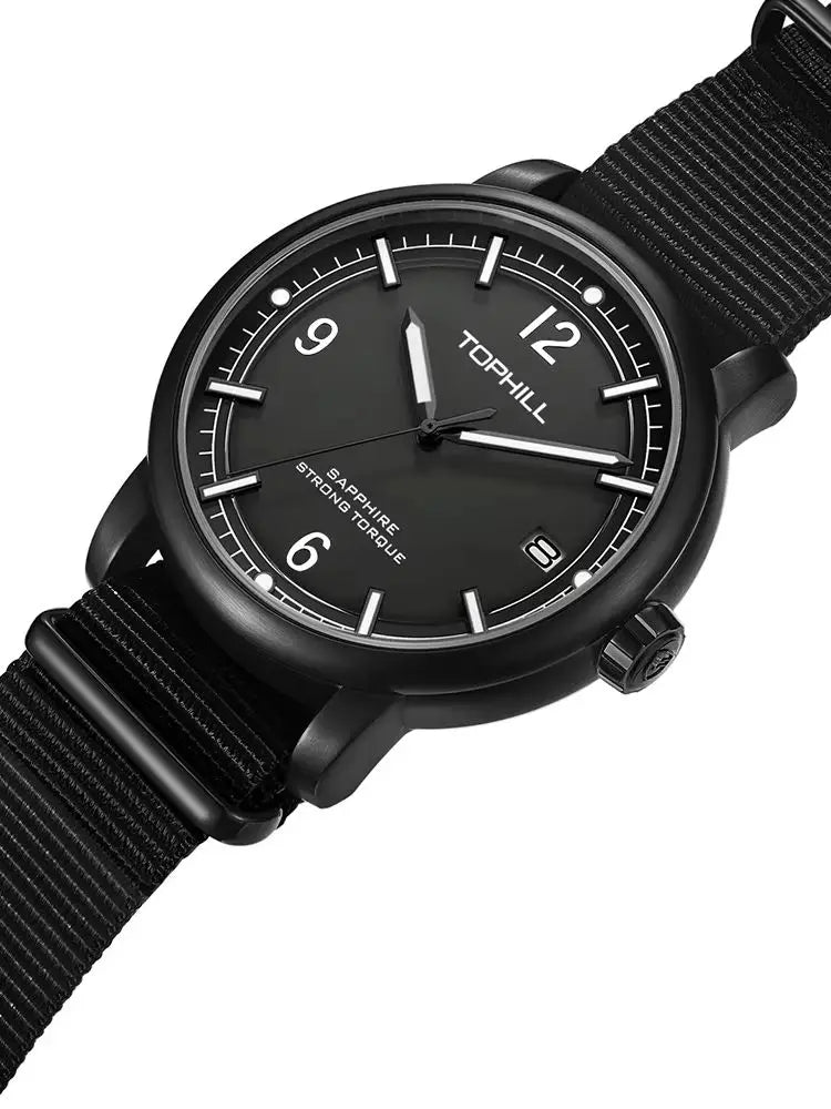 TOPHILL 42mm Fashion VX62E Quartz Watch For Men C3 Luminous Casual Retro Simple Sapphire 316L Stainless Steel 2 Straps TD009G