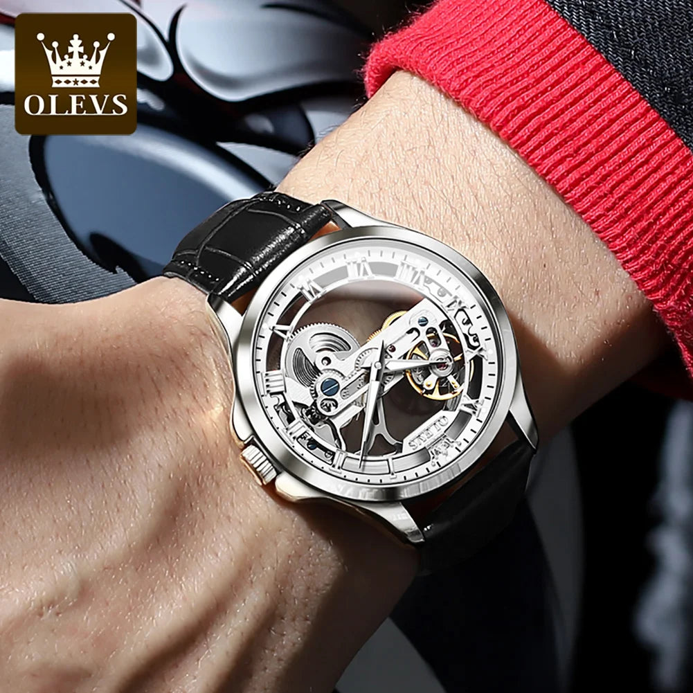 OLEVS Brand Watch Fully Automatic Mechanical Watch Hollow Out Student Men's Watch 6661