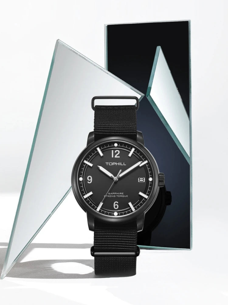 TOPHILL 42mm Fashion VX62E Quartz Watch For Men C3 Luminous Casual Retro Simple Sapphire 316L Stainless Steel 2 Straps TD009G