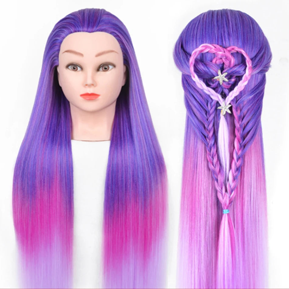 Long Hair Styling head For Hairstyle ProfessionaTraining Head Kit Mannequin Head Styling ToPractice Hot Curl lron Straighten