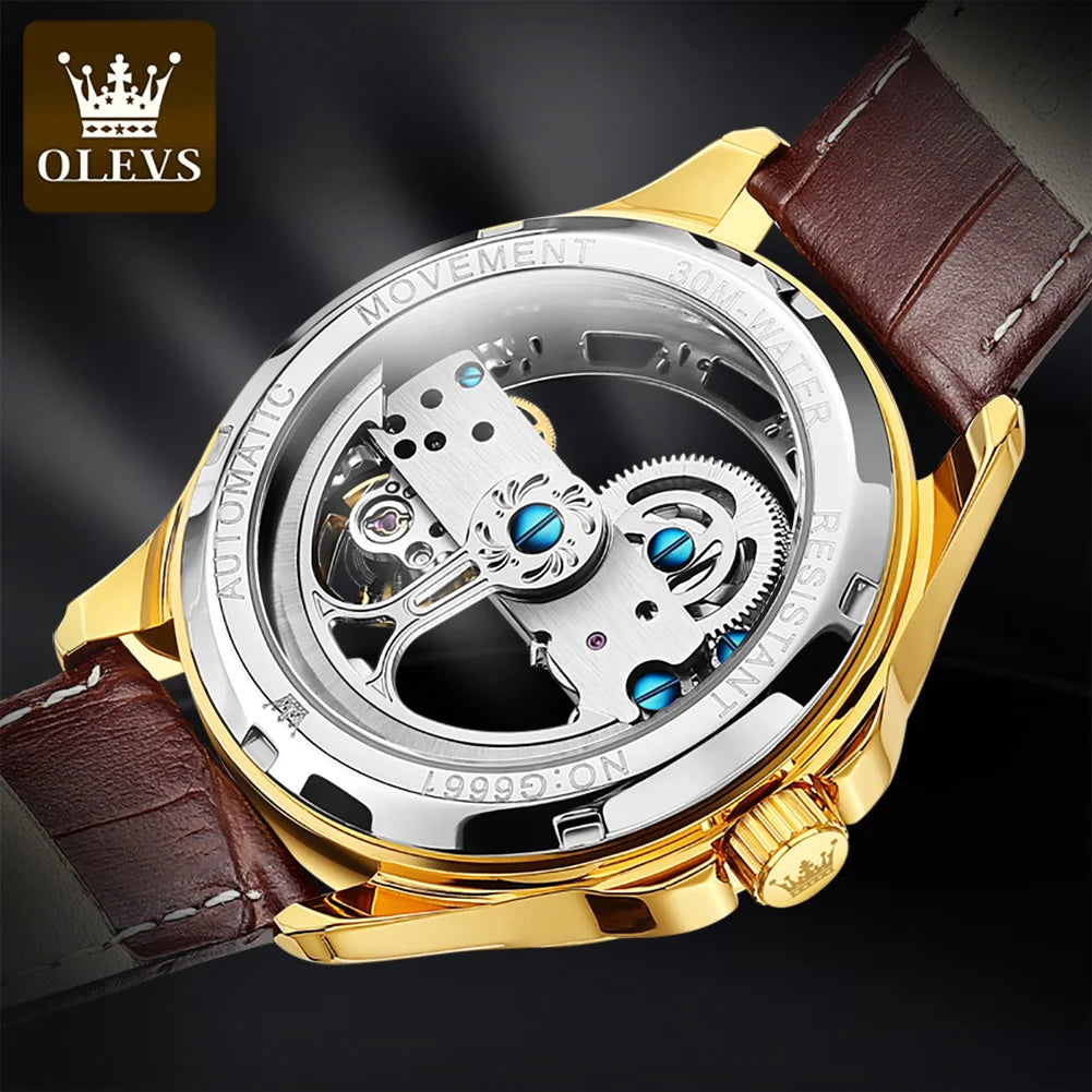 OLEVS Brand Watch Fully Automatic Mechanical Watch Hollow Out Student Men's Watch 6661