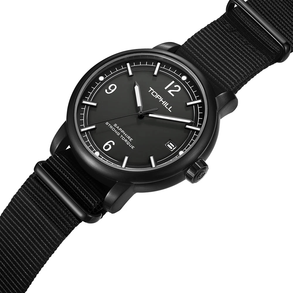 TOPHILL 42mm Fashion VX62E Quartz Watch For Men C3 Luminous Casual Retro Simple Sapphire 316L Stainless Steel 2 Straps TD009G