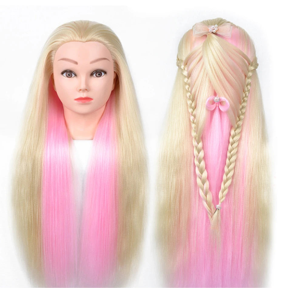 Long Hair Styling head For Hairstyle ProfessionaTraining Head Kit Mannequin Head Styling ToPractice Hot Curl lron Straighten